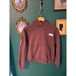 Bearded Goat Brown Cropped Hoodie Baggy Size Medium